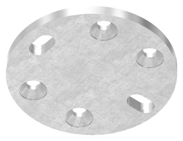 Ankerplatte, 100x8mm, mit 2x 11x15mm Langloch und 4x 8,5mm Bohrung, passend für Spannringe, V2A