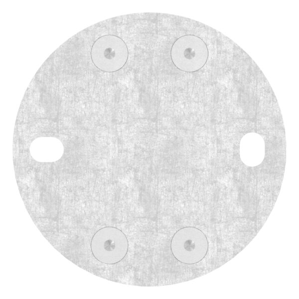 Wandbefestigung für Geländerpfosten, Platte 120x10mm, mit 2x 15x11mm Langloch, mit 2 Spannringen, Wandabstand: 45mm, für Rohr 33,7mm, V2A