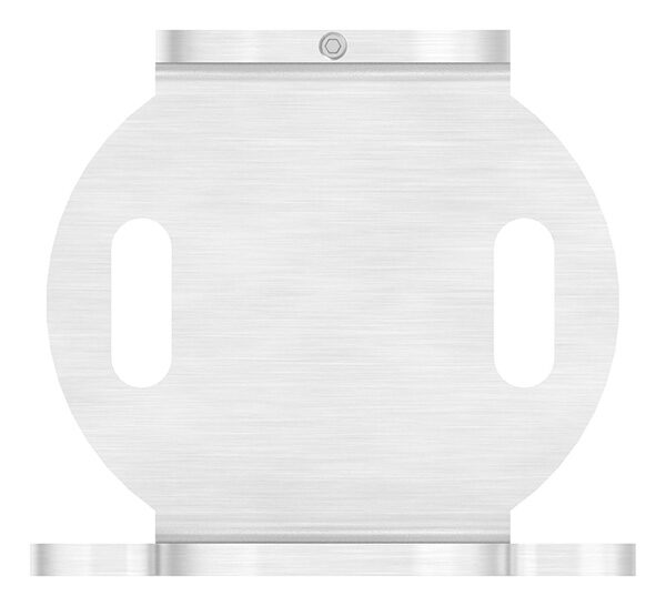 Wandbefestigung für Geländerpfosten, Platte 115x100x6mm, mit 2x 30x11mm Langlöcher, mit Flügel für sichere Glasmontage, Wandabstand: 30mm, für Rohr 42,4mm, V2A