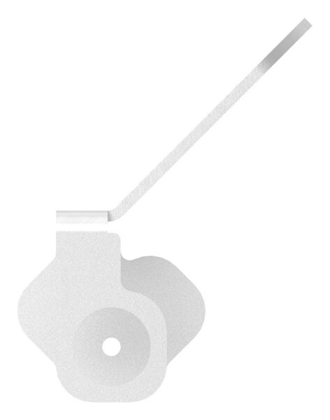 Wandbefestigung für Eck, links, für Geländerpfosten, Lasche 145x76x6mm, mit 2x 30x11mm Langlöcher, mit Flügel für sichere Glasmontage, Wandabstand passend zu 50142-240, für Rohr 42,4mm, V2A