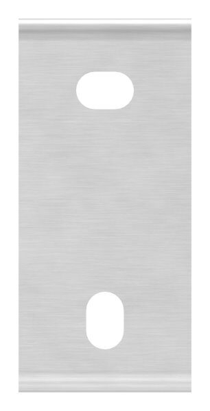 Wandbefestigung für Geländerpfosten, Platte 130x60x6mm, mit 2x Langloch 13x20mm, 2 Durchgangsbohrungen 42,6mm, zum Anschweißen des Pfostens, Wandabstand 40mm, für Rohr 42,4mm, V2A