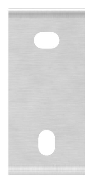 Wandbefestigung für Geländerpfosten, Platte 130x60x6mm, mit 2x Langloch 13x20mm, 1x Bohrungen 42,6mm und 1x 10,5mm, zum Anschweißen des Pfostens, Wandabstand 40mm, für Rohr 42,4mm, V2A