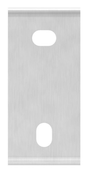 Wandbefestigung für Geländerpfosten, Platte 130x60x6mm, mit 2x Langloch 13x20mm, 1x Bohrungen 40,5mm und 1x 10,5mm, zum Anschweißen des Pfostens, Wandabstand 40mm, für Rohr 40x40mm, V2A