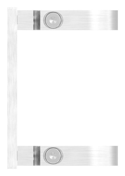 Wandbefestigung für Geländerpfosten zum Spannen, Platte 130x55x8mm, mit 2x Langloch 13x20mm, Wandabstand 43mm, für Rohr 42,4mm, V2A