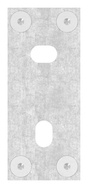 Wandbefestigung für Geländerpfosten zum Spannen, Platte 130x55x8mm, mit 2x Langloch 13x20mm, Wandabstand 43mm, für Rohr 42,4mm, V2A