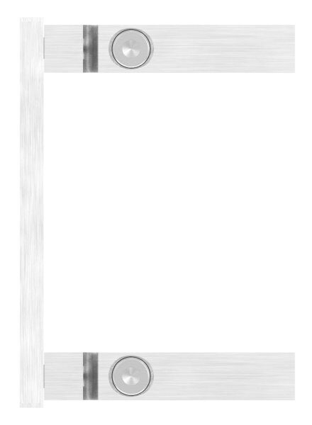 Wandbefestigung für Geländerpfosten zum Spannen, Platte 130x55x8mm, mit 2x Langloch 13x20mm, Wandabstand 47,5mm, für Rohr 40x40mm, V2A