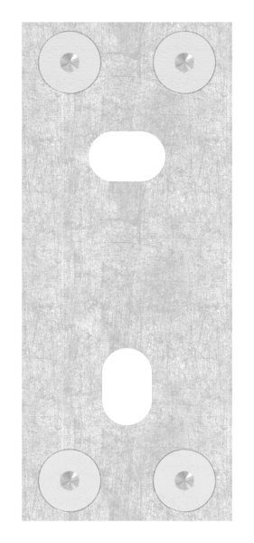 Wandbefestigung für Geländerpfosten zum Spannen, Platte 130x55x8mm, mit 2x Langloch 13x20mm, Wandabstand 47,5mm, für Rohr 40x40mm, V2A