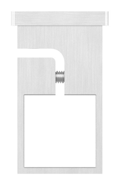 Wandbefestigung für Geländerpfosten zum Spannen, Platte 130x55x8mm, mit 2x Langloch 13x20mm, Wandabstand 47,5mm, für Rohr 40x40mm, V4A