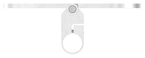 Wandbefestigung für Geländerpfosten als Ecke, Platte 304x150x10mm, mit 2x 25x14mm Langloch, mit 2 Spannringen, Wandabstand: 67,24mm, für Rohr 42,4mm, passend zu 60201-240, V2A