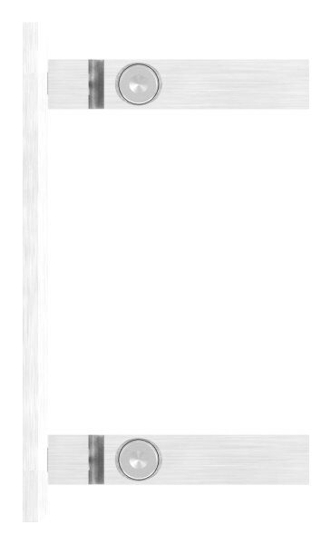 Wandbefestigung für Geländerpfosten, Platte 160x90x8mm, mit 2x 14,5x11mm Langloch, mit 2 Spannringen, Wandabstand: 47mm, für Rohr 40x40mm, V2A