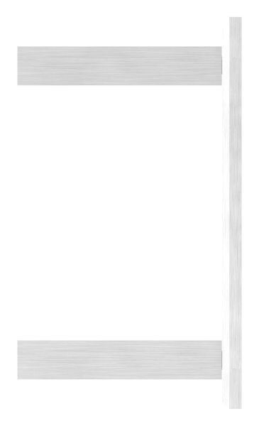 Wandbefestigung für Geländerpfosten, Platte 160x90x8mm, mit 2x 14,5x11mm Langloch, mit 2 Spannringen, Wandabstand: 47mm, für Rohr 40x40mm, V2A