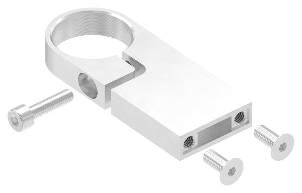Spannring für Rohr 42,4mm, Wandabstand: 80mm, Lochabstand 35mm, V2A