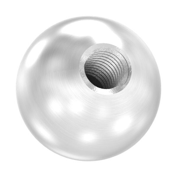 Vollkugel, Ø 15mm, mit Gewinde M5, geschliffen, V2A