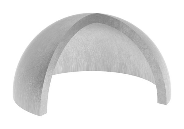 Halbhohlkugel, Ø 33,7x2,0mm, ungeschliffen, V2A
