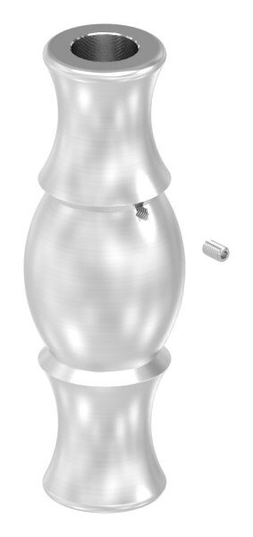 Zierhülse, H: 90mm, B: 30mm, mit Durchgangsbohrung 12,5mm, V2A