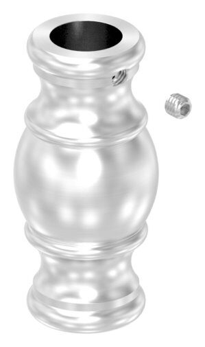 Zierhülse, H: 52mm, B: 25mm, mit Durchgangsbohrung 12,5mm, V2A