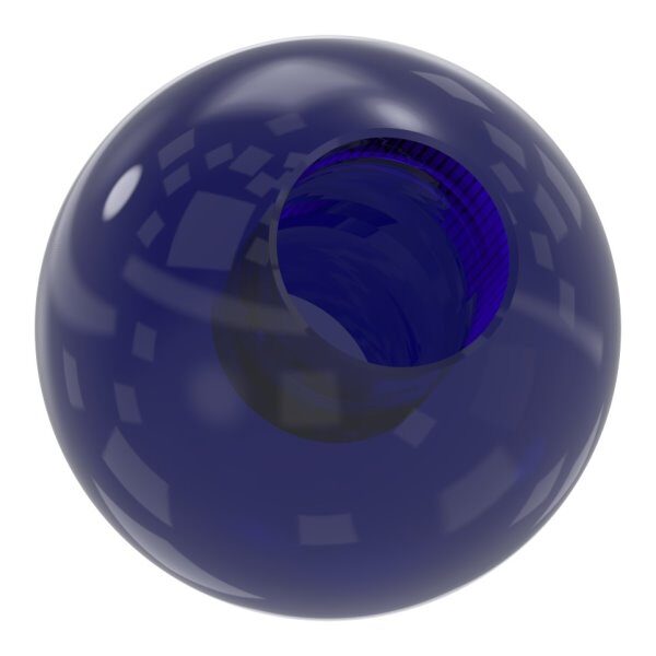 Glaskugel blau, Ø 30mm, mit Sackloch 12,3mm