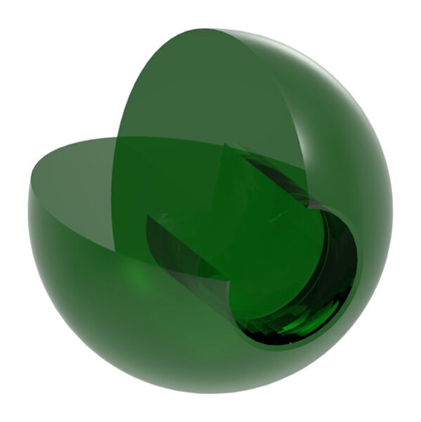 Glaskugel grün, Ø 30mm, mit Sackloch 12,3mm