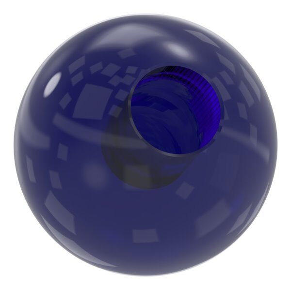Glaskugel blau, Ø 35mm, mit Sackloch 12,3mm