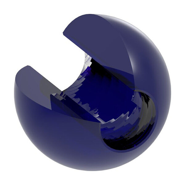 Glaskugel blau, Ø 30mm, mit Durchgangsbohrung 12,3mm