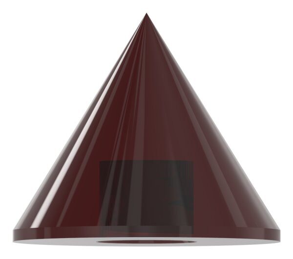 Glaskegel rot, Ø 35mm, H: 30mm mit Sackloch 12,3mm