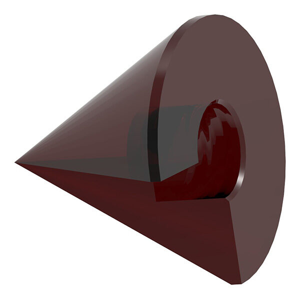 Glaskegel rot, Ø 35mm, H: 30mm mit Sackloch 12,3mm