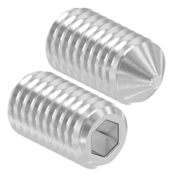 Gewindestift M5x10 mit Innensechskant und Spitze, V2A,...