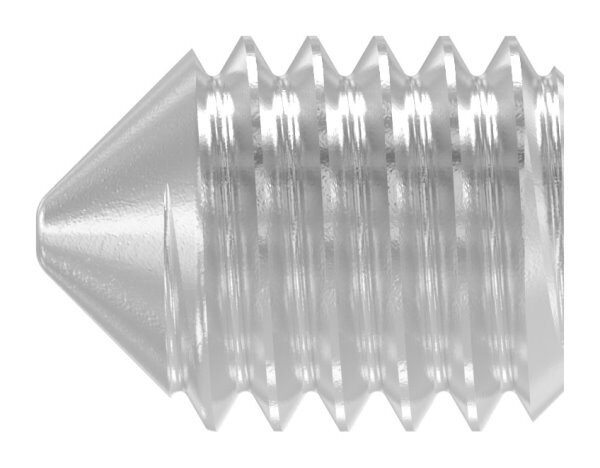 Gewindestift M6x8 mit Innensechskant und Spitze, V2A, DIN...