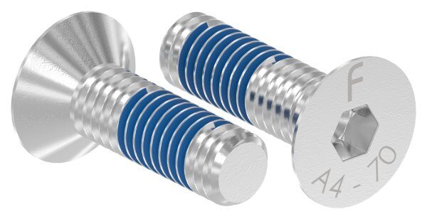 Senkkopfschraube M6x20 mit Innensechskant, V4A, ISO 10642, mit Schraubensicherung "Precote 85"