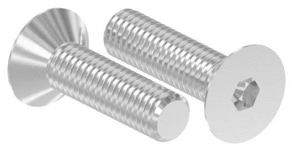 Senkkopfschraube M8x30 mit Innensechskant V2A, ISO 10642, Vollgewinde bis Kopf