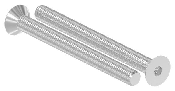Senkkopfschraube M8x90 mit Innensechskant V2A, ISO 10642, Vollgewinde bis Kopf