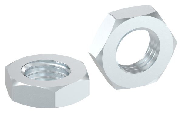 Sechskantmutter M20, flache Form, DIN 936, zinklamellenbeschichtet