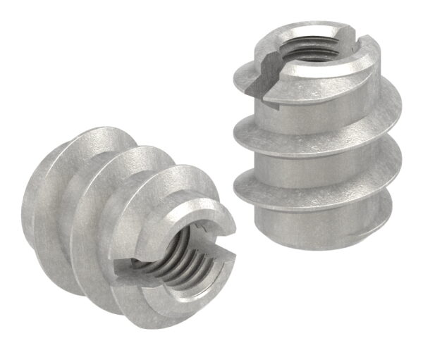 Rampa-Muffe M5x12, V2A 1.4305, ähnlich DIN 7965, Typ B, Vorbohrung 8,0 - 8,5mm