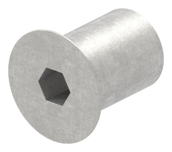 Hülsenmutter mit Senkkopf und Innensechskant, M10x20, Edelstahl V2A