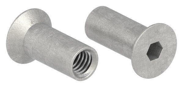 Hülsenmutter mit Senkkopf und Innensechskant, M4x12, Edelstahl V2A