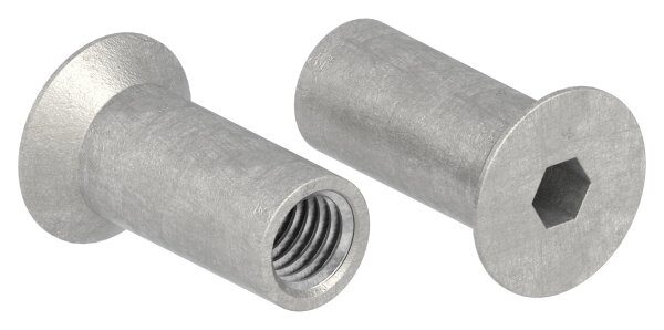 Hülsenmutter mit Senkkopf und Innensechskant, M5x15, Edelstahl V2A