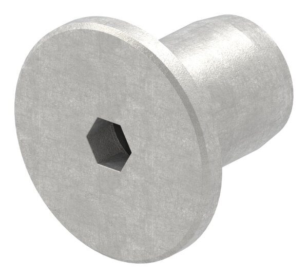 Hülsenmutter mit Flachkopf und Innensechskant, M10, Edelstahl V2A