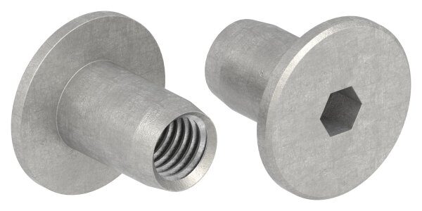 Hülsenmutter mit Flachkopf und Innensechskant, M8, Edelstahl V2A