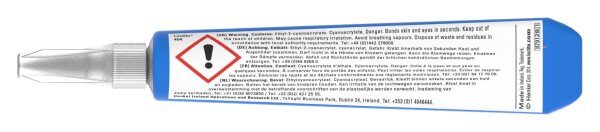 Gelförmiger-Universal-Sofortkleber 20g Tube, gutes Spaltfüllvermögen, auch für Überkopfarbeiten geeignet, Handfest: 5min, Endfestigkeit nach 12 Std.
