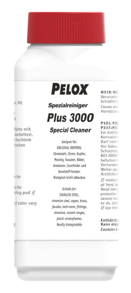 PELOX Universal- & Spezialreiniger Plus 3000 für starke Verschmutzungen, Belägen und Korrosion, in Box, 250g, Verbrauch: 0,5 - 1 kg für 10m², inkl. Polierpad und Schwamm
- Datenblatt anbei, bitte beachten ! -