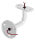 Handlaufhalter mit Kabeldurchführung für LED Handläufe, mit gerader Anschlussplatte, Ronde 60x5mm, Bügel Ø 14mm, innen hohl Ø 10mm, Wandabstand bis Mitte Handlauf 75mm, 3x6,5mm Bohrungen gesenkt, aus einem Teil, V2A