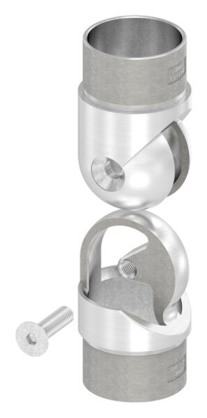 Gelenkstück hohl für Kabeldurchführung, zum Stecken, für Rohr 48,3x2,0mm, V2A
