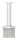 Rohrabschlussstopfen mit Stift und Handlaufanschlussplatte aus einem Teil, hohl, für LED Handlauf, für Rohr 42,4x2,5mm, Stift Ø 14mm, innen Ø 9mm hohl, Handlaufanschlussplatte flach mit versetzten Bohrungen, H: 80,5mm, V4A