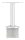 Rohrabschlussstopfen mit Stift und Handlaufanschlussplatte aus einem Teil, hohl, für LED Handlauf, für Rohr 42,4x2,5mm, Stift Ø 14mm, innen Ø 9mm hohl, Handlaufanschlussplatte flach mit versetzten Bohrungen, H: 80,5mm, V4A