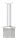 Rohrabschlussstopfen mit Stift und Handlaufanschlussplatte aus einem Teil, hohl, für LED Handlauf, für Rohr 42,4x2,5mm, Stift Ø 14mm, innen Ø 9mm hohl, Handlaufanschlussplatte für Rohr 42,4mm mit versetzten Bohrungen, H: 80,5mm, V4A
