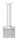 Rohrabschlussstopfen mit Stift und Handlaufanschlussplatte aus einem Teil, hohl, für LED Handlauf, für Rohr 42,4x2,0mm, Stift Ø 14mm, innen Ø 9mm hohl, Handlaufanschlussplatte für Rohr 42,4mm mit versetzten Bohrungen, H: 80,5mm, V4A
