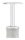 Rohrabschlussstopfen mit Stift und Handlaufanschlussplatte aus einem Teil, hohl, für LED Handlauf, für Rohr 42,4x2,0mm, Stift Ø 14mm, innen Ø 9mm hohl, Handlaufanschlussplatte für Rohr 42,4mm mit versetzten Bohrungen, H: 80,5mm, V4A