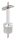 Rohrabschlussstopfen mit Stift und Handlaufanschlussplatte aus einem Teil, hohl, für LED Handlauf, für Rohr 42,4x2,0mm, Stift Ø 14mm, innen Ø 9mm hohl, Handlaufanschlussplatte für Rohr 42,4mm mit versetzten Bohrungen, H: 80,5mm, V4A