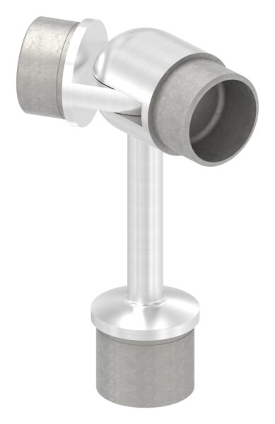 Rohrabschlussstopfen mit Stift und Gelenkstück, beides für Rohr 42,4x2,0mm, zum Einkleben/Einschweißen, Stift Ø 14mm, H: 80mm, V2A