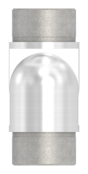 Rohrabschlussstopfen mit Stift und Gelenkstück, beides für Rohr 42,4x2,0mm, zum Einkleben/Einschweißen, Stift Ø 14mm, H: 80mm, V2A